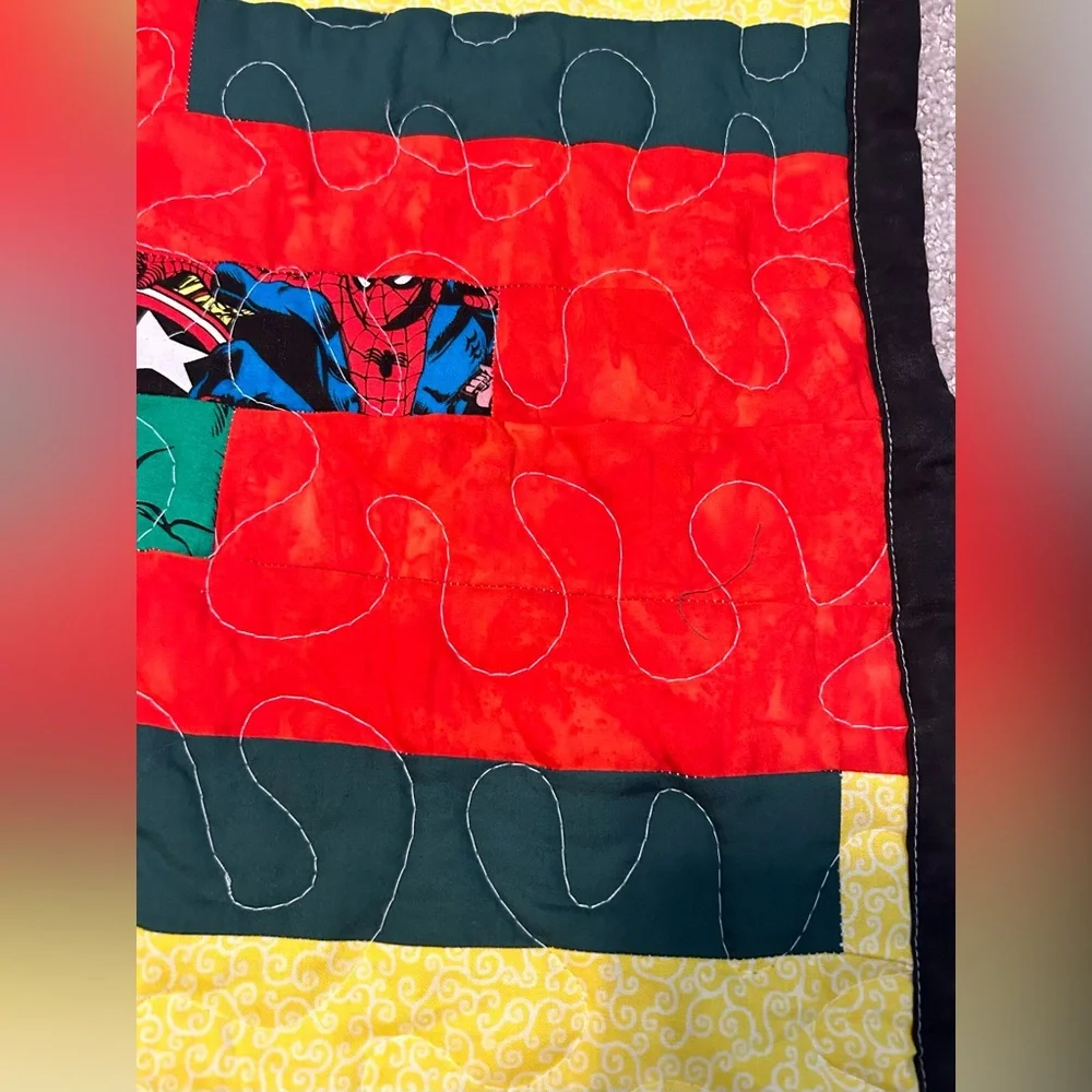 Marvel Superheroes‎ Handmade Quilt 29” x 33” Baby Blanket Wall Decor Throw
